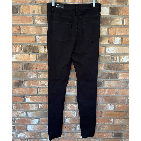 Fashion Nova Women’s Distressed Blanched Black Jeans Size 15 - Picture 2 of 8